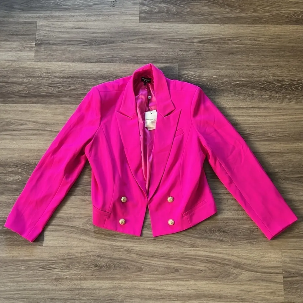 Generation Love Pink Double Breasted Blazer Gold Button Accent XXL - Image 4