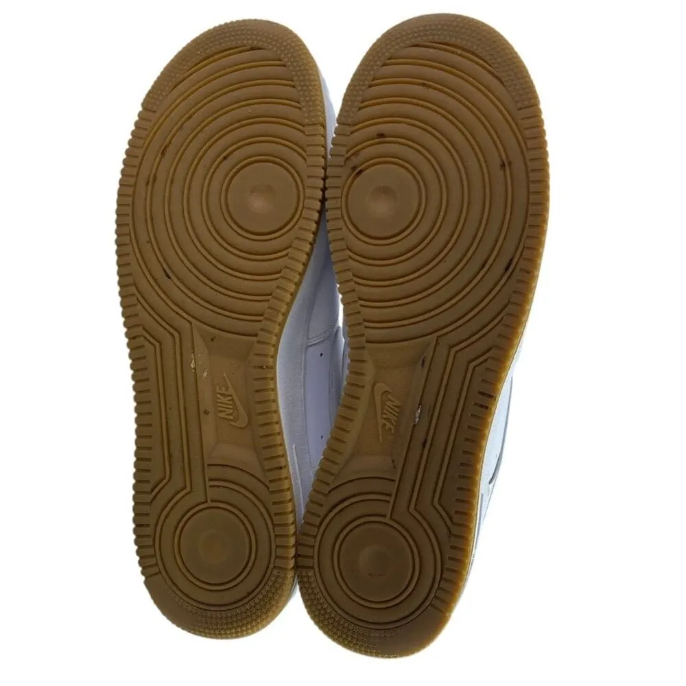 Nike Air Force 1 Men's White Leather Low Top Lace Up Athletic Sneakers Shoes 13 - Image 5