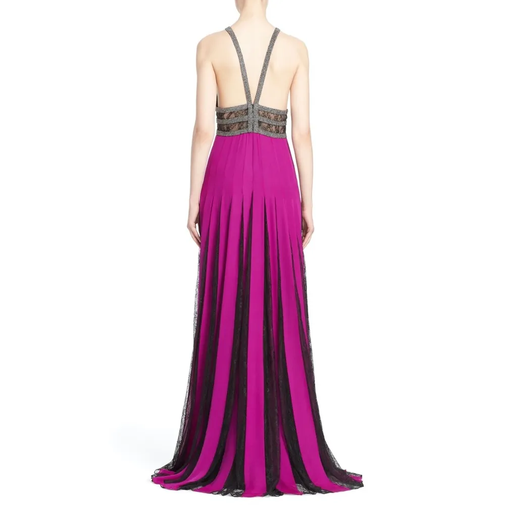 Badgley Mischka Couture Silk Halter Gown - Image 4