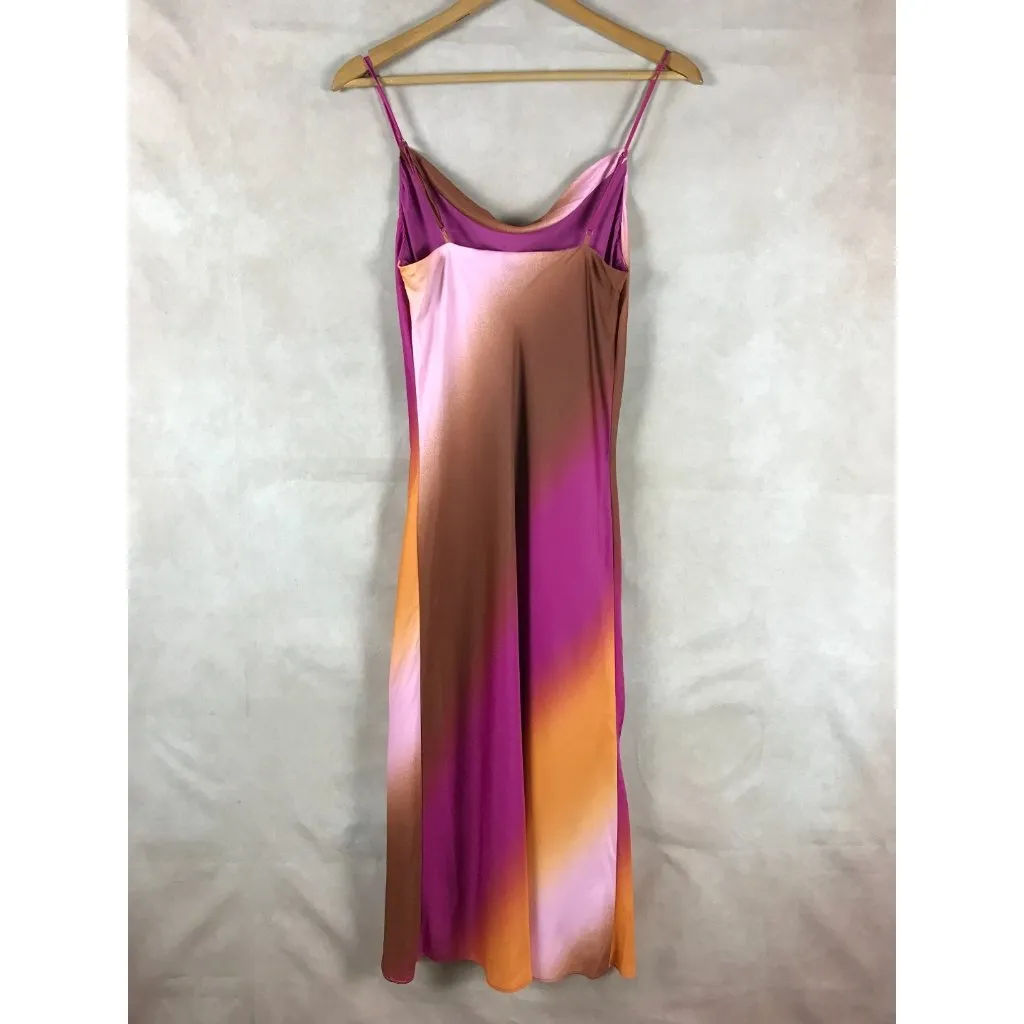 SKIES ARE BLUE Satin Ombre Midi Slip Dress SMALL - Image 7