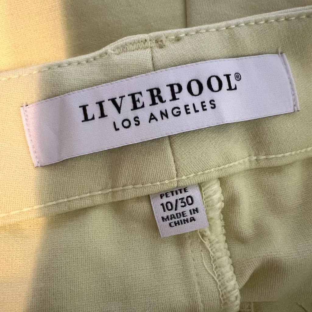 Liverpool Kelsey Trouser Ankle Ponte Pant Size 10 / 30‎ Petite Lemongrass NWT - Image 3