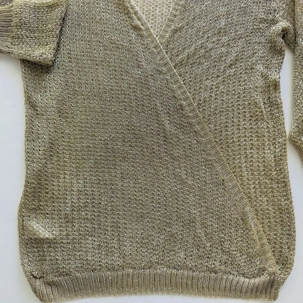 ZARA Gold Metallic Surplice Chain Mesh Top Size Small NEW Beach Cover-Up - Image 4