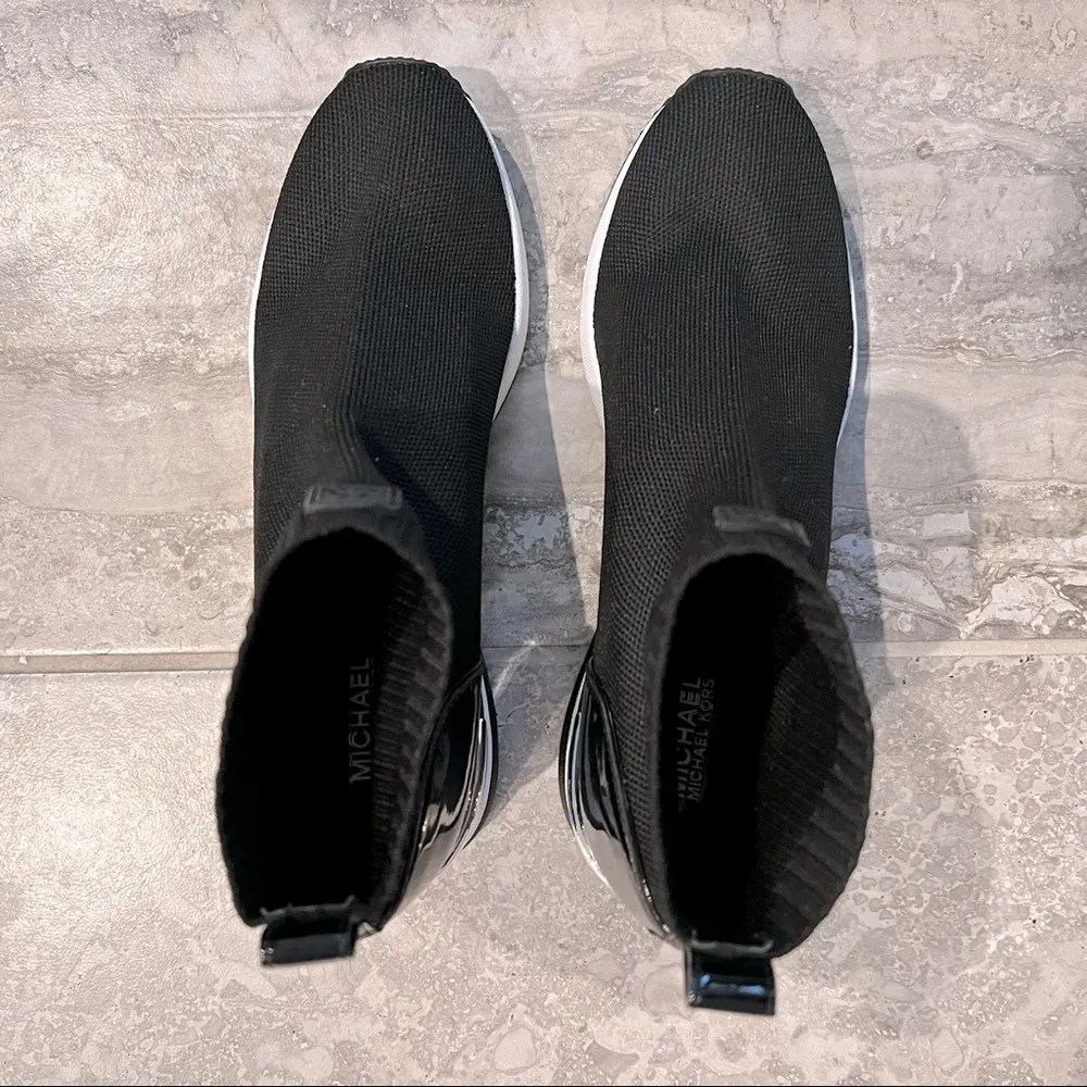 Sock Sneakers Stretch Knit Wedge Black White Size 10 NEW $224.00 - Image 9