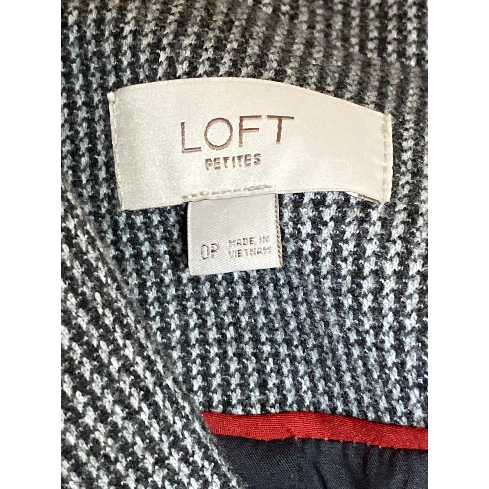 Ann Taylor LOFT Black Houndstooth Elbow Patch Long Sleeve Blazer Coat Jacket 0 - Image 3