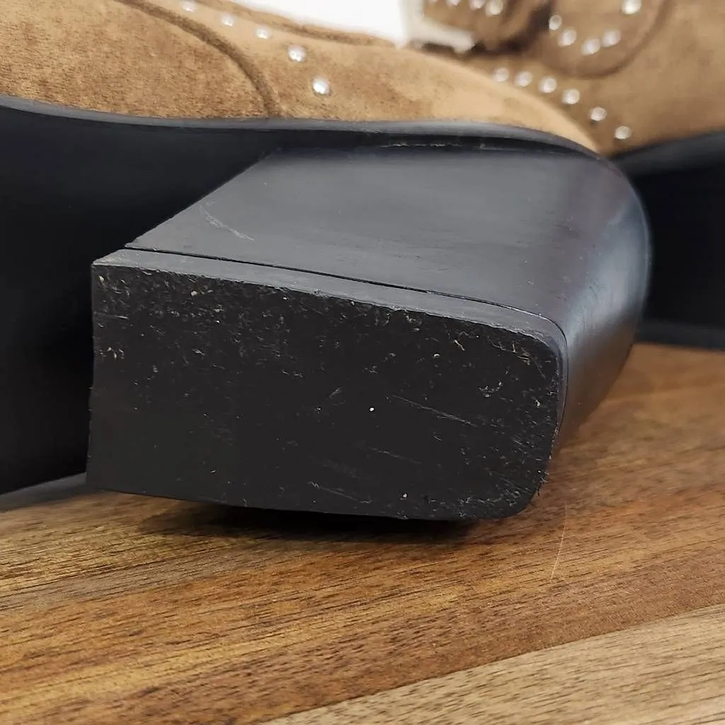 Seven7 Brown Dallas Faux Suede Boot Size 7 Studded Ankle Bootie Suede Bootie - Image 8