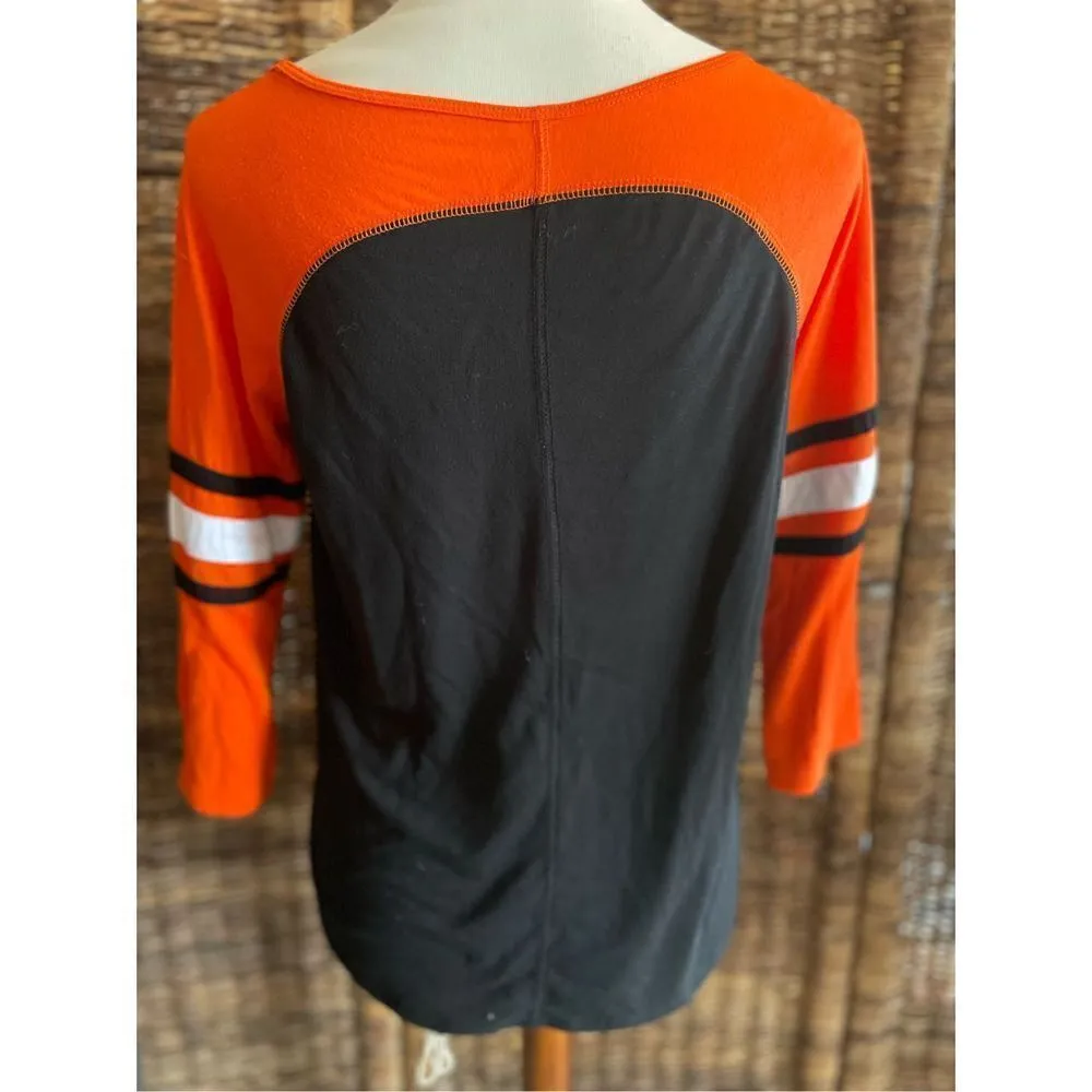 Colosseum Oregon State Beavers Black/Orange Women’s V-Neck Top Size Medium-NWOT - Image 9