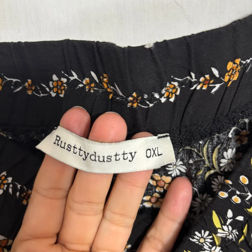 Rusttydustty Wide Leg Wrap Pant Womens OXL Boho Genie Festival Whimsy Fairy Black Size 0X - Image 5