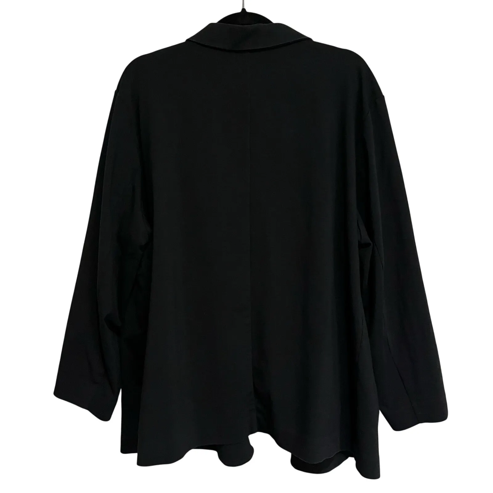 Eileen Fisher Blazer Jacket Black Open Front Professional Career Plus Size 3X - Image 2
