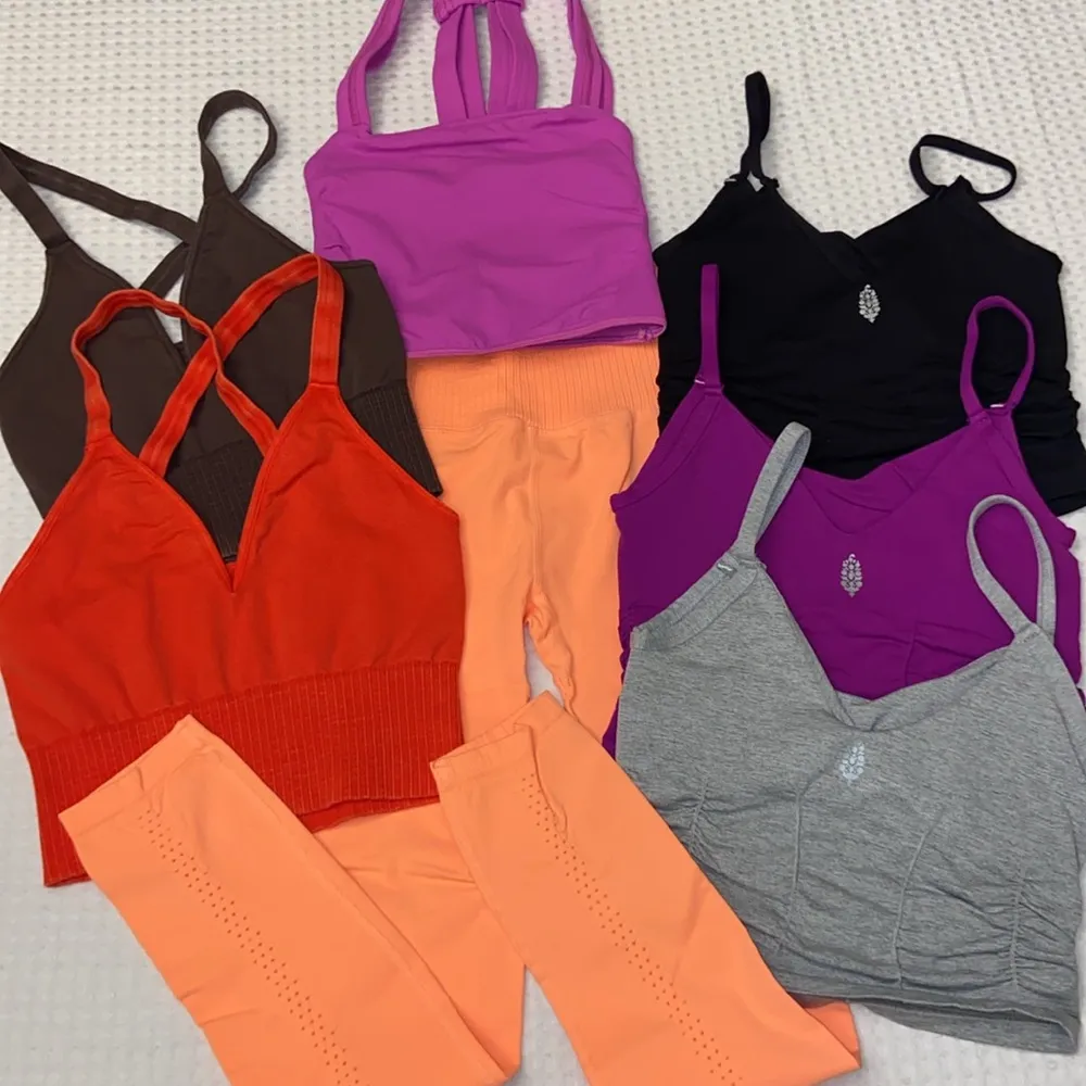 NEW!  Movement High-Rise 7/8 GOOD KARMA XS/S Leggings Neon Coral - Image 10