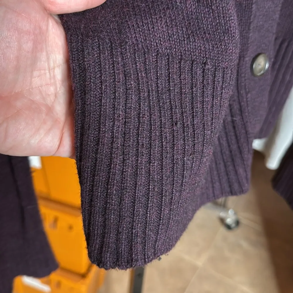 LOFT Women's Wool Blend Purple Button Up Sweater Cardigan Size Medium - Image 8