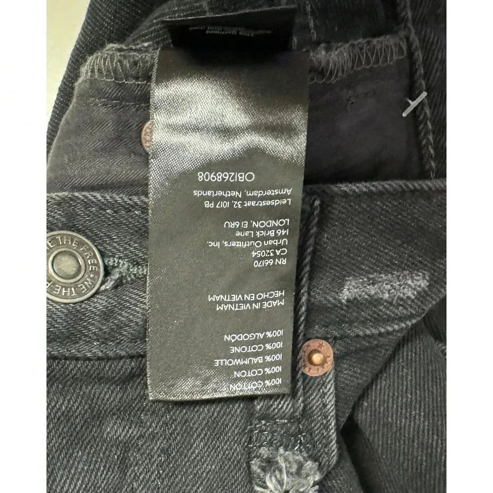 NWOT Free People We the Free Makai Cut-off Shorts - Black Denim Distressed - Image 10