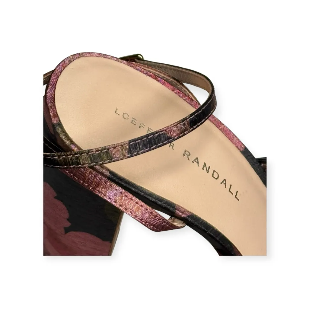 Loeffler Randall ✿ Natalia Pleated Knot Platform Heel Sandal ✿ Metal Floral ✿ 9M - Image 3