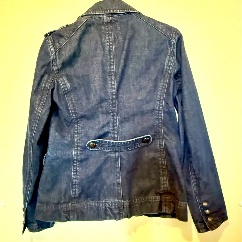 Vintage Black Martin + Osa Blue Jean Jacket Classic Style Sz 6 Blazer - Image 5