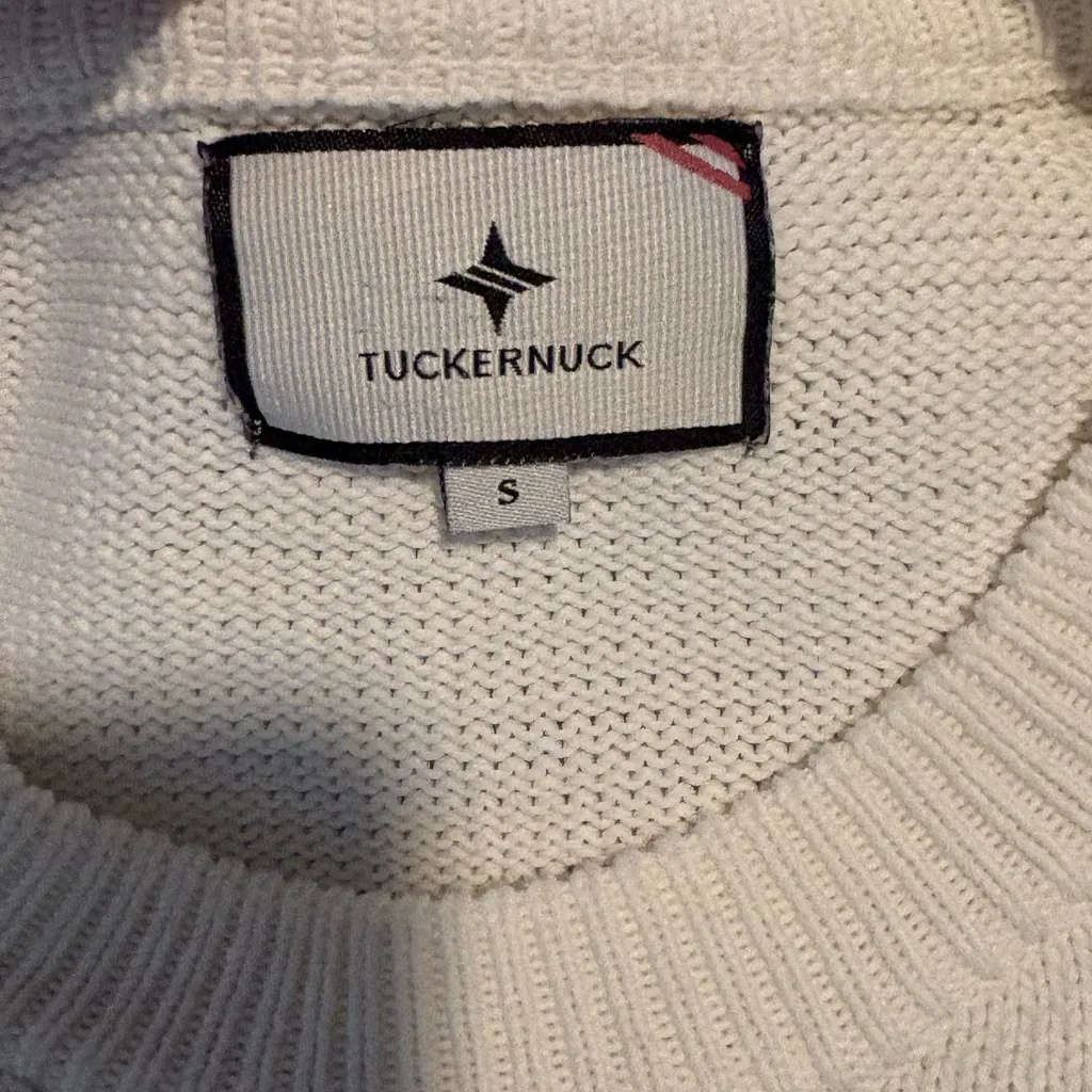 Tuckernuck White and Tan Striped Sweater - Image 2