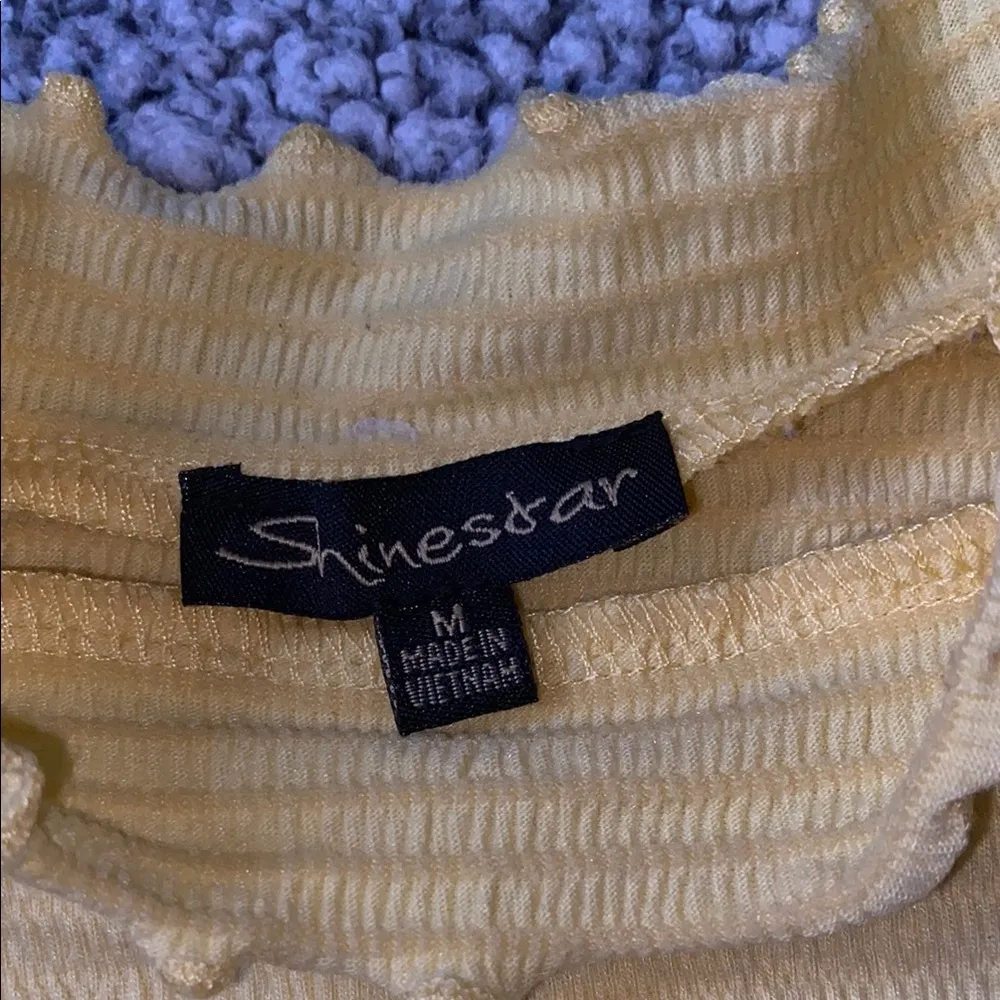 Shinestar Yellow Ruffled Crop Tee Short Sleeve - Image 5