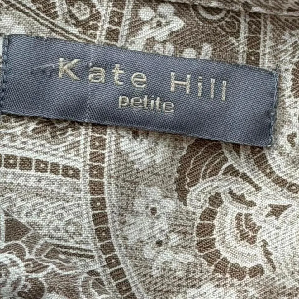 Vintage Silk Paisley Button Up Shirt, Women's Size PM - Image 5