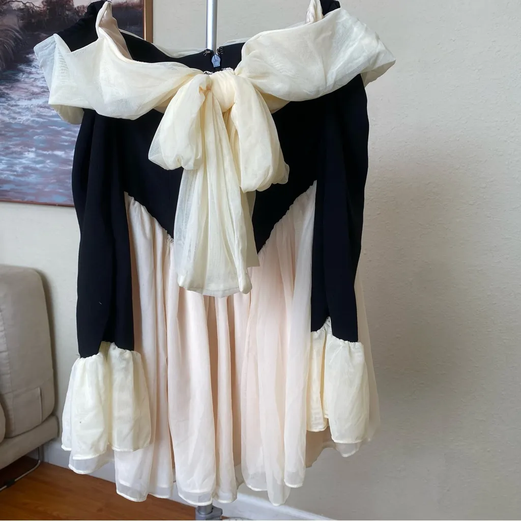 HOUSE OF CB 'Alana' Black‎ & Cream Off Shoulder Dress NWOT size S - Image 13