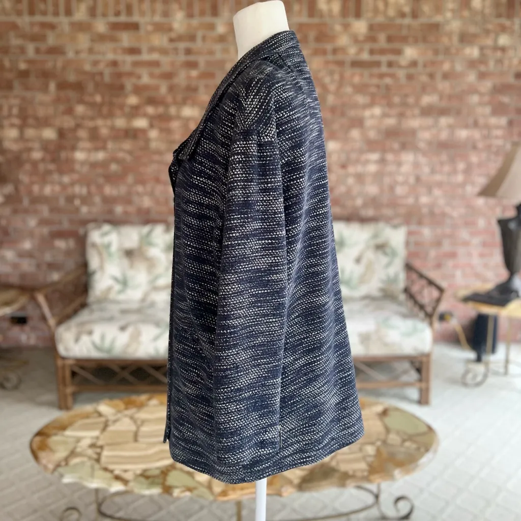 Banana Republic Coat Tweed XS Moto Cocoon Textured Dolman Sleeve Oversized - Image 7