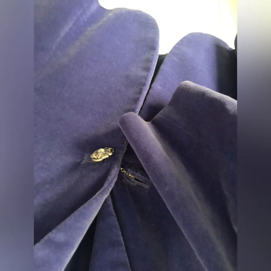 Vintage Amanda Smith Velvet Rhinestone Button Blazer Jacket cotton women size 10 - Image 6