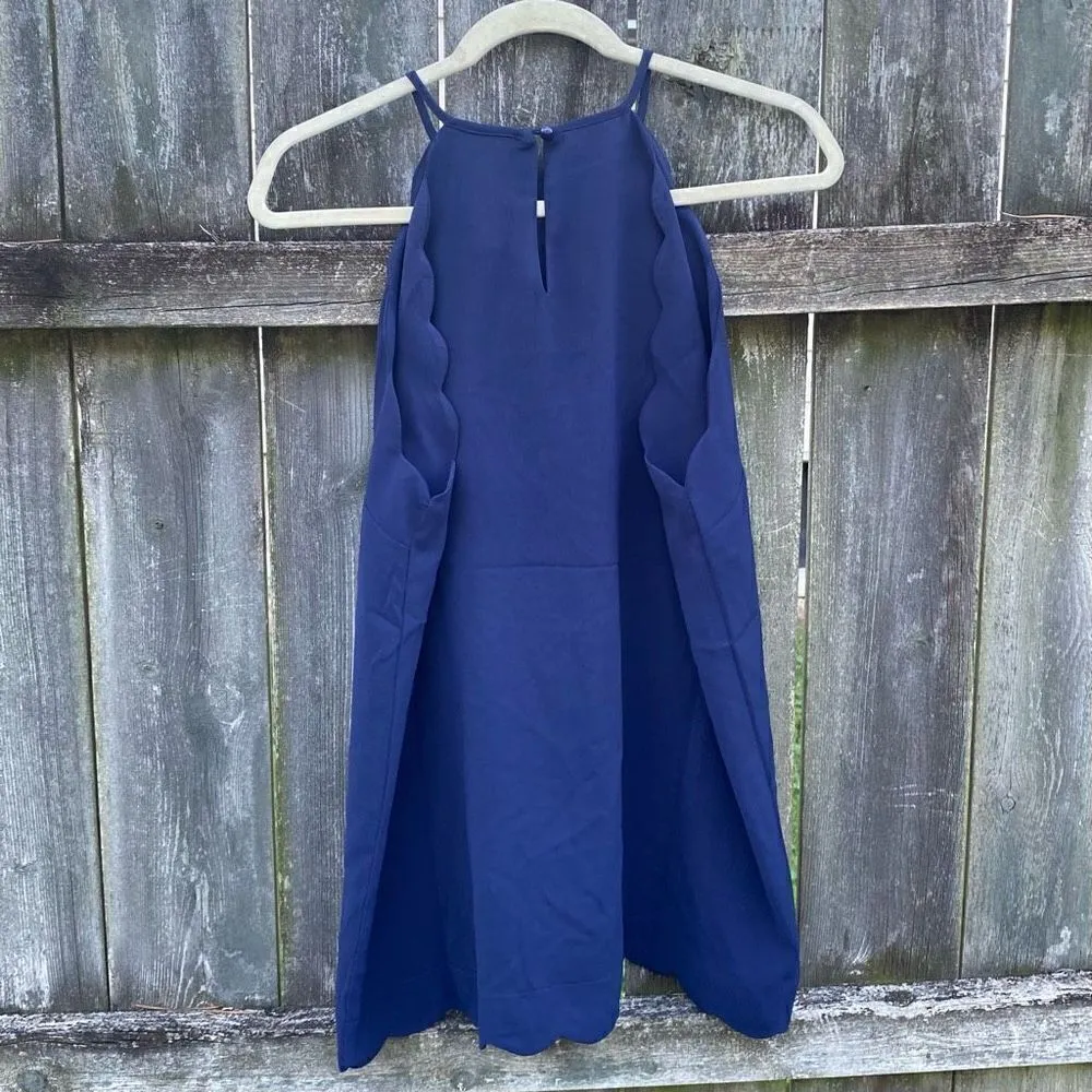 Vanilla Bay Scalloped Hem Navy Blue Tank | 1XL‎ - Image 5