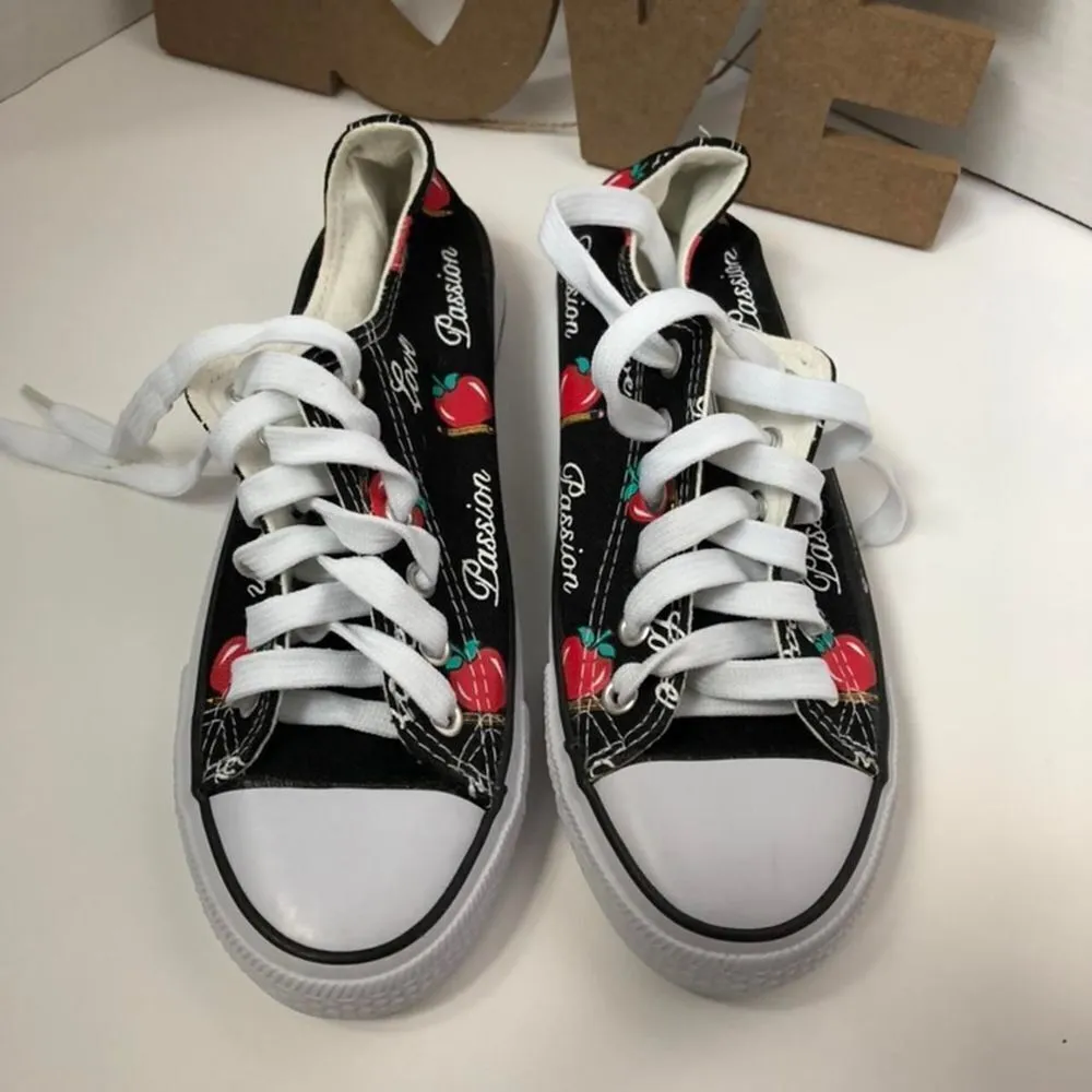 nwot teacher sneakers with cute Black Size 7 - Image 4