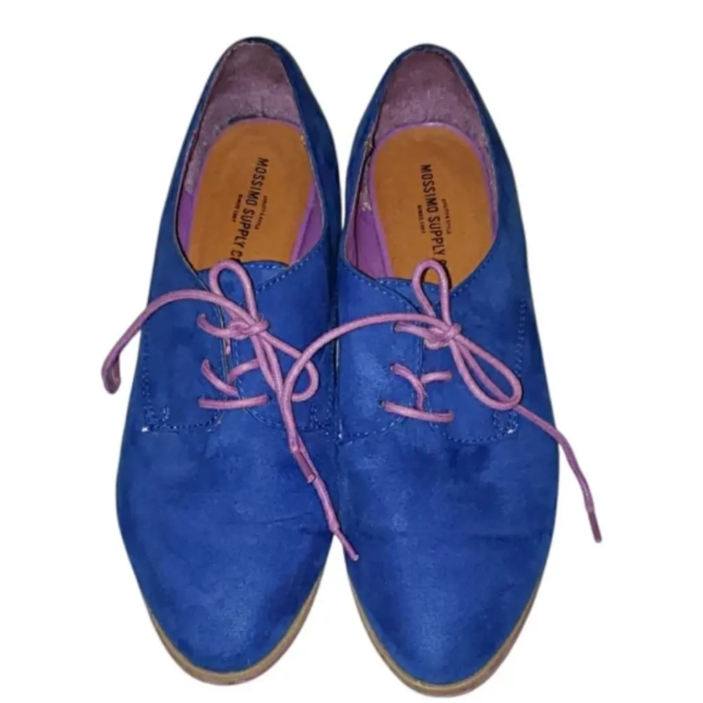 Mossimo Blue Faux Suede Oxfords Size 7.5 - Image 2