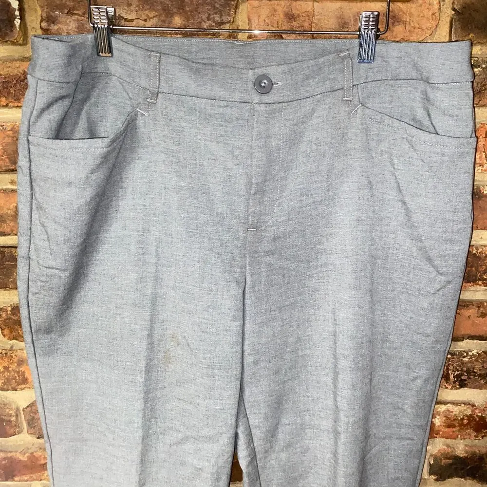 Christopher & Banks  Gray Flat Front Chino Dress Pants Women's Size 16 Short - Image 2