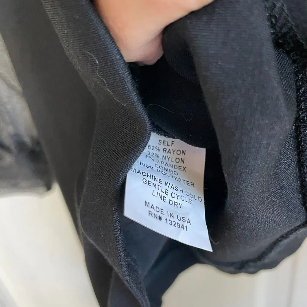 Amanda Uprichard New York black blouse sheer balloon sleeves size S - Image 2