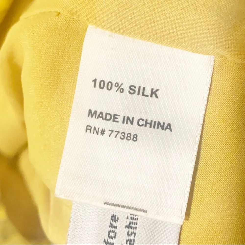 Madewell Broadway & Broome Size XS Yellow Printed Ruffle Tank - Image 5