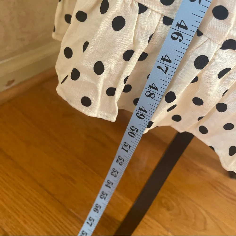ZARA POLKA DOT MIDI TIERED BABYDOLL DRESS Cotton Viscose Sz L - Image 10