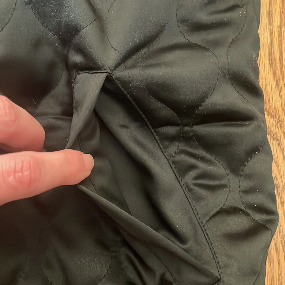 Blanc Noir Reversible‎ Bomber Jacket Quilted Women's Small Black - Image 11