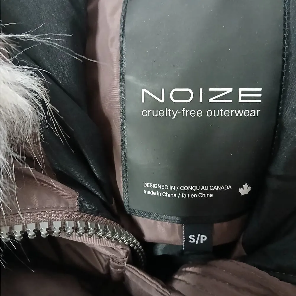 Noize Ophelia Hooded Parka Ski Jacket Women Small Brown Quilted Puffer Coat Snow - Image 3