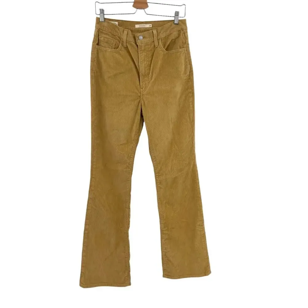 Levi's Ribcage Bootcut Corduroy Pants Camel Tan Beige  Size 29‎ - Image 3