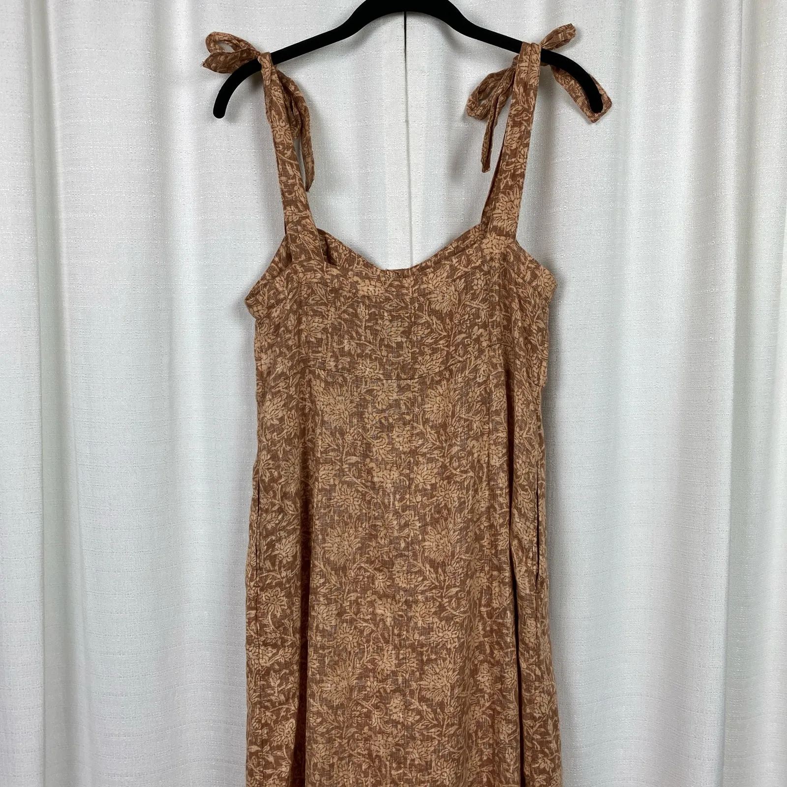 Faherty Bronze Riviera Floral Linen Kendall Dress Sz.S NWT - Image 13