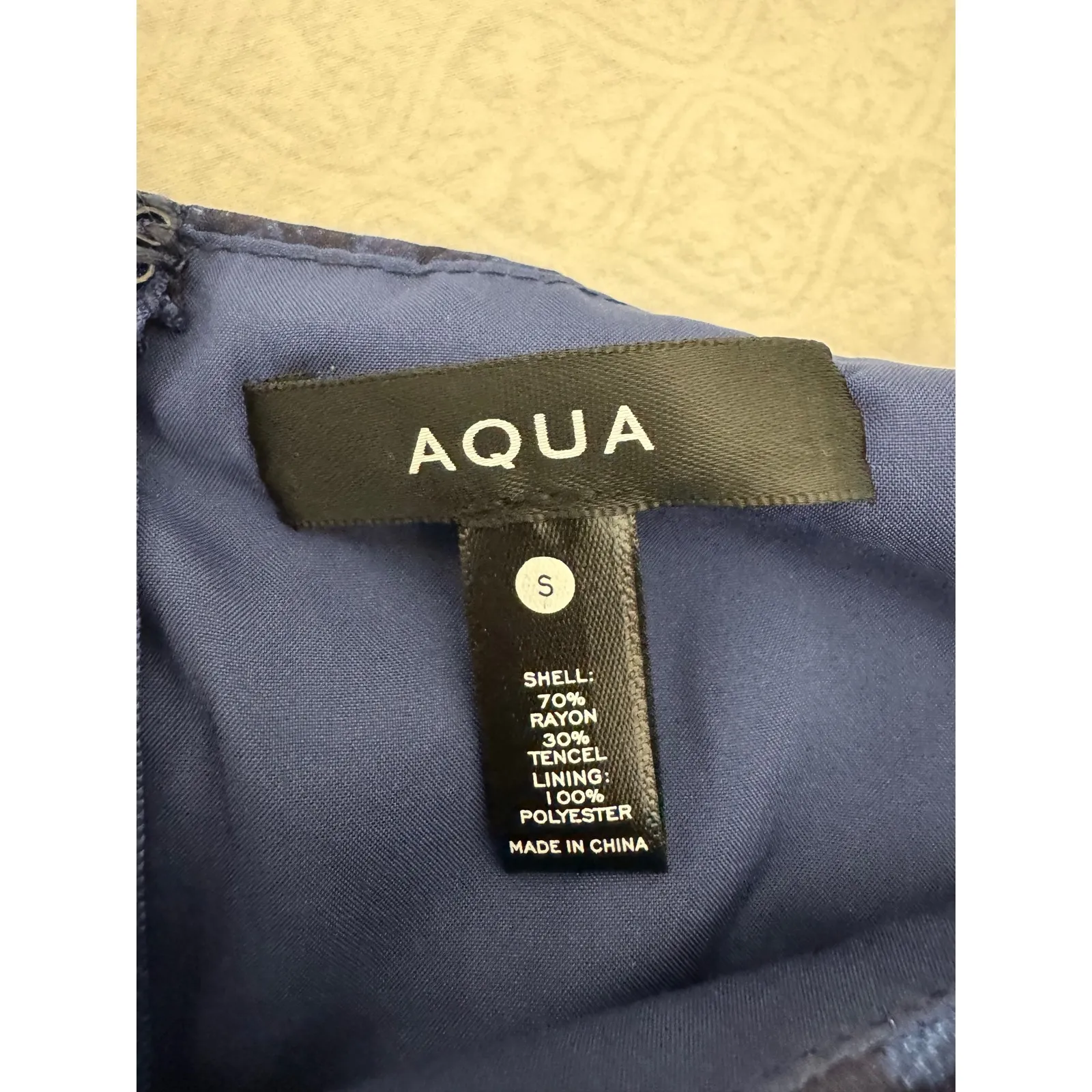 Aqua Dress‎ Blue Floral Long Sleeve Mini Dress Square Neck Party - Image 6