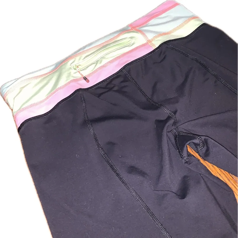 Lululemon Inspire Crop Neon Colorblock Black Athletic Yoga Pants Leggings 6 Y2K - Image 9