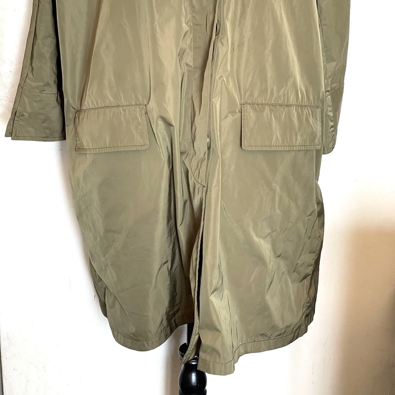 OOF Wear Womens Size XL Trench Coat Jacket Army Military Minimalist Minimal Green - Image 8