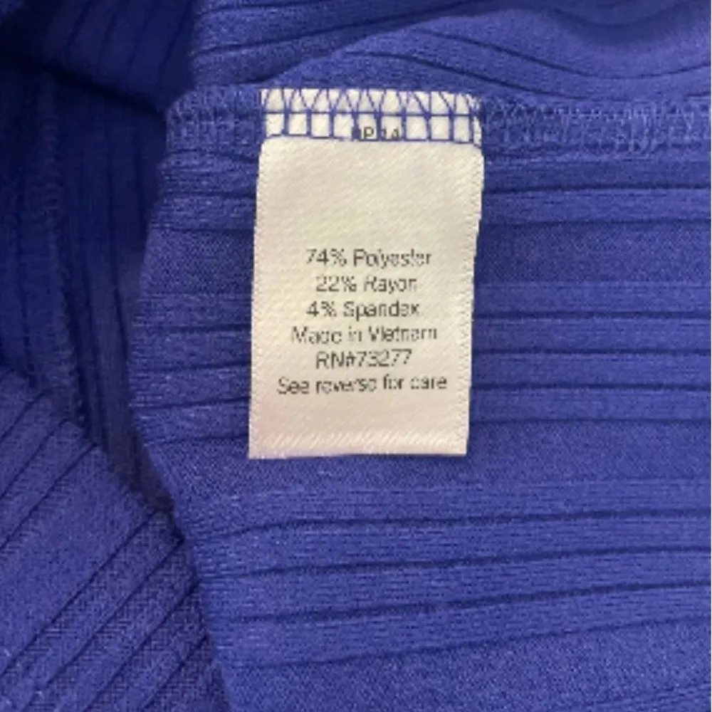 Sleeveless Sweater Bodycon Dress Turtleneck Blue Violet — NWT — XL - Image 3