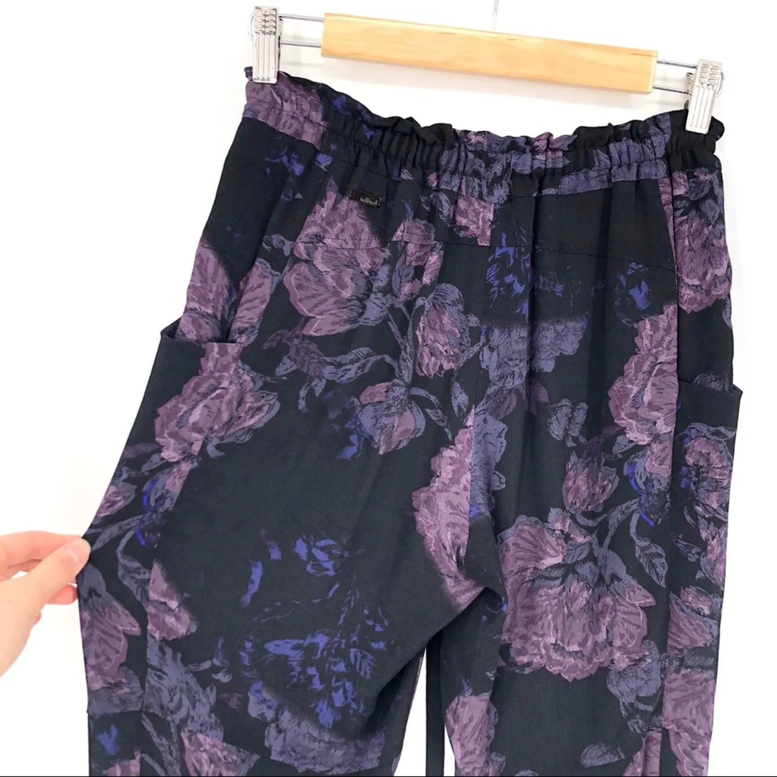 WILFRED Marais Floral Crop Pant Black Purple XS - Image 9