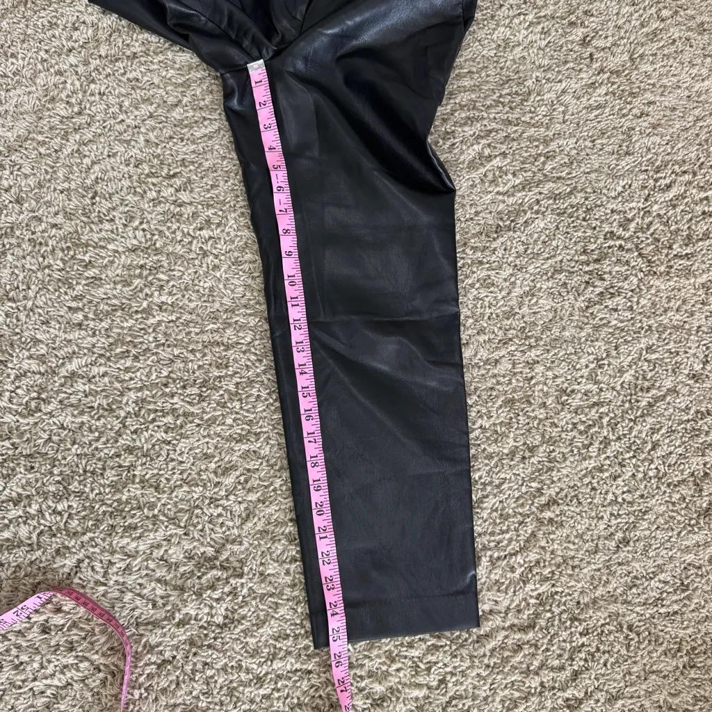 Aritzia Babaton Command Cropped Pant Vegan Leather NWT Black - Image 14