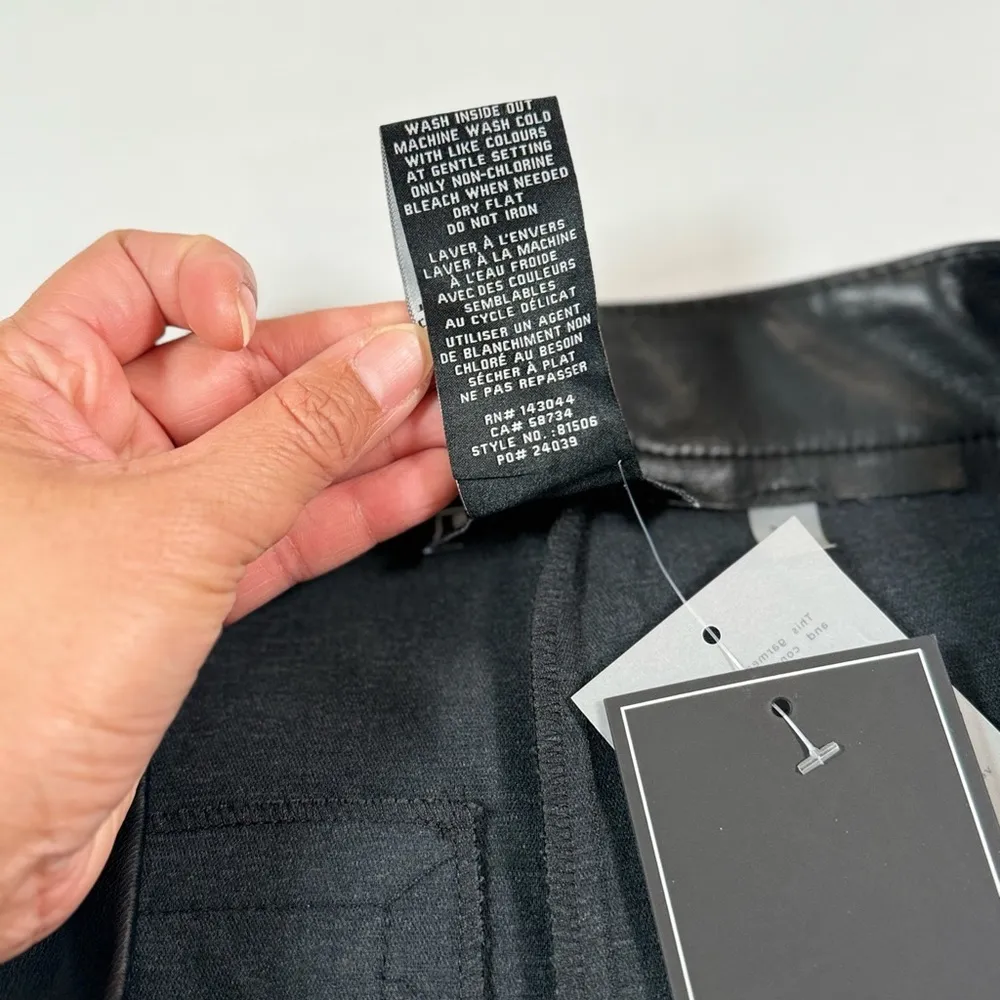 Bagatelle Wide Leg High Rise Cropped Faux Leather Solid Black Pants Size XL - Image 7