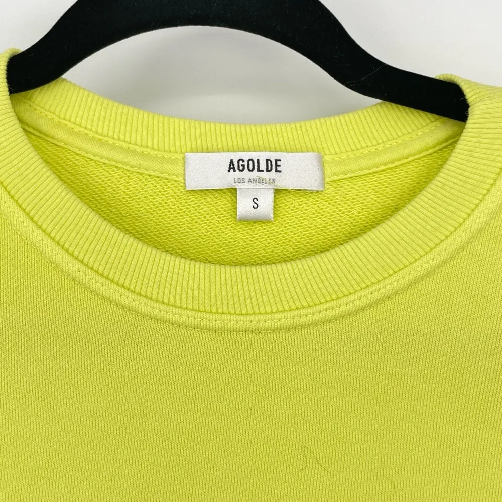AGOLDE Womens Crew Neck Long Sleeve Vibrant Yellow Normcore Sweatshirt Small - Image 6