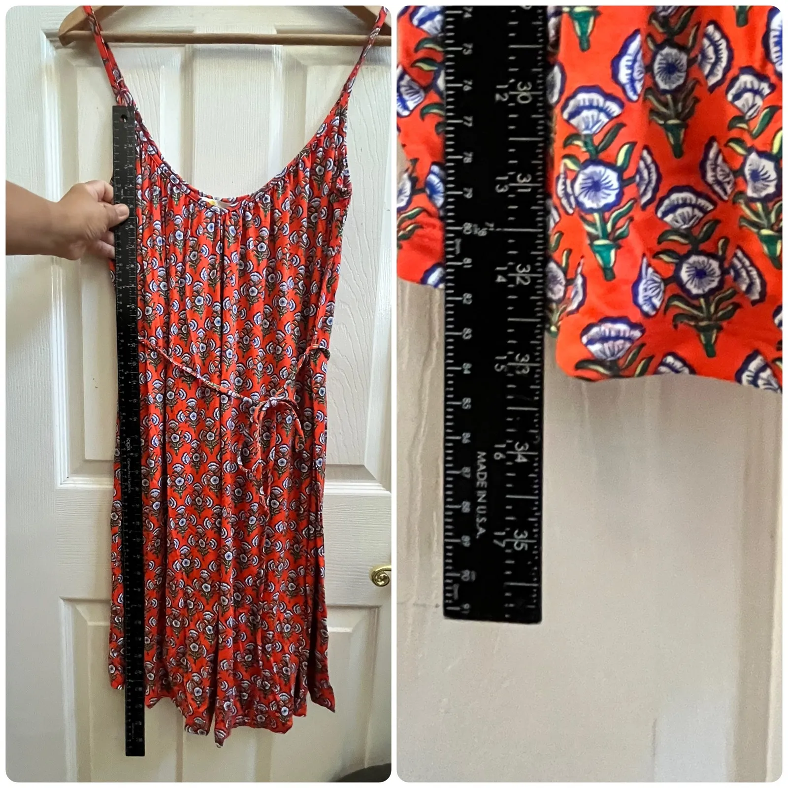 Boden New Firecracker Poppy Floral Adjustable Straps Tie Waist Jersey Dress - Image 10