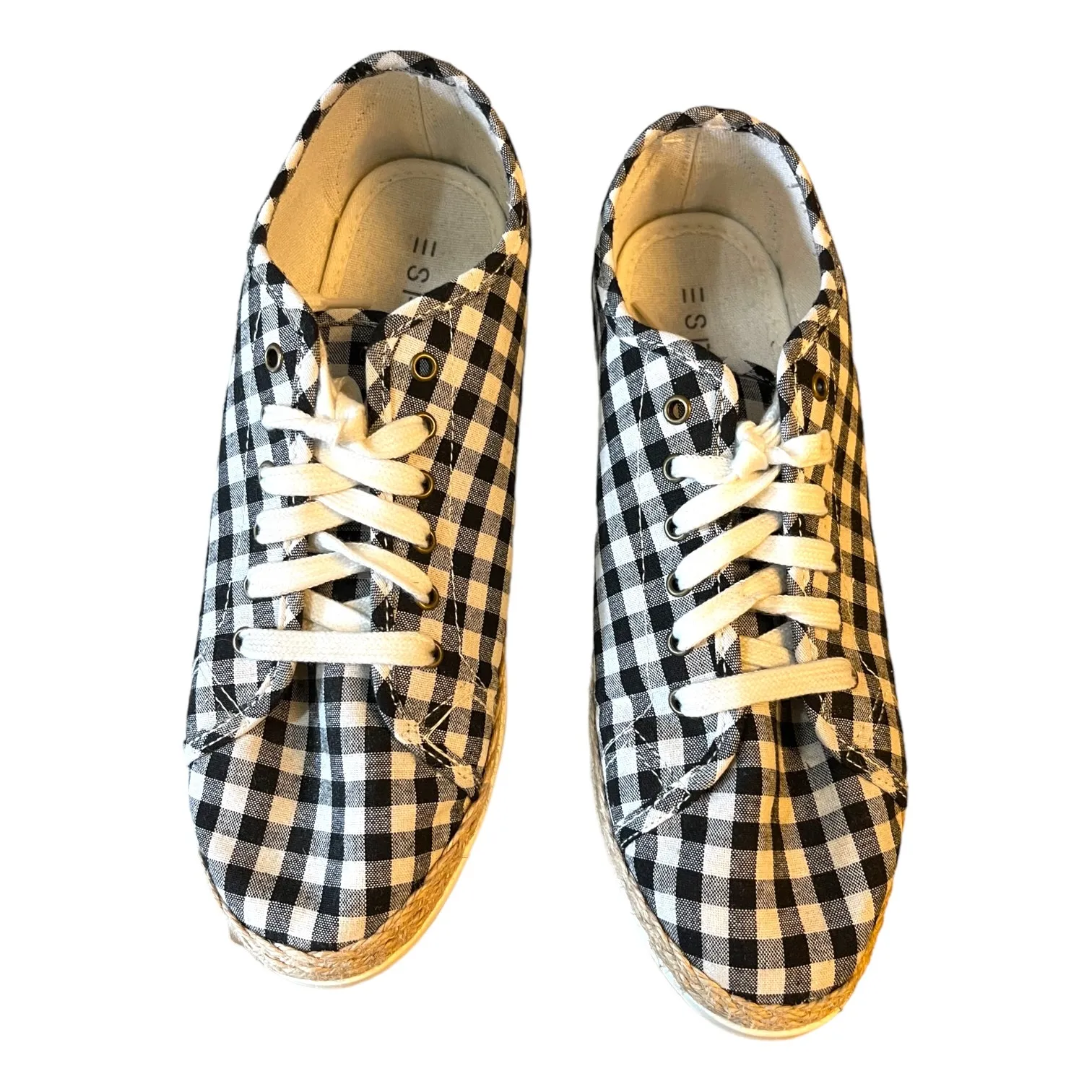 Esprit Black White Eloise Espadrille Sneaker Size 11 - Image 3