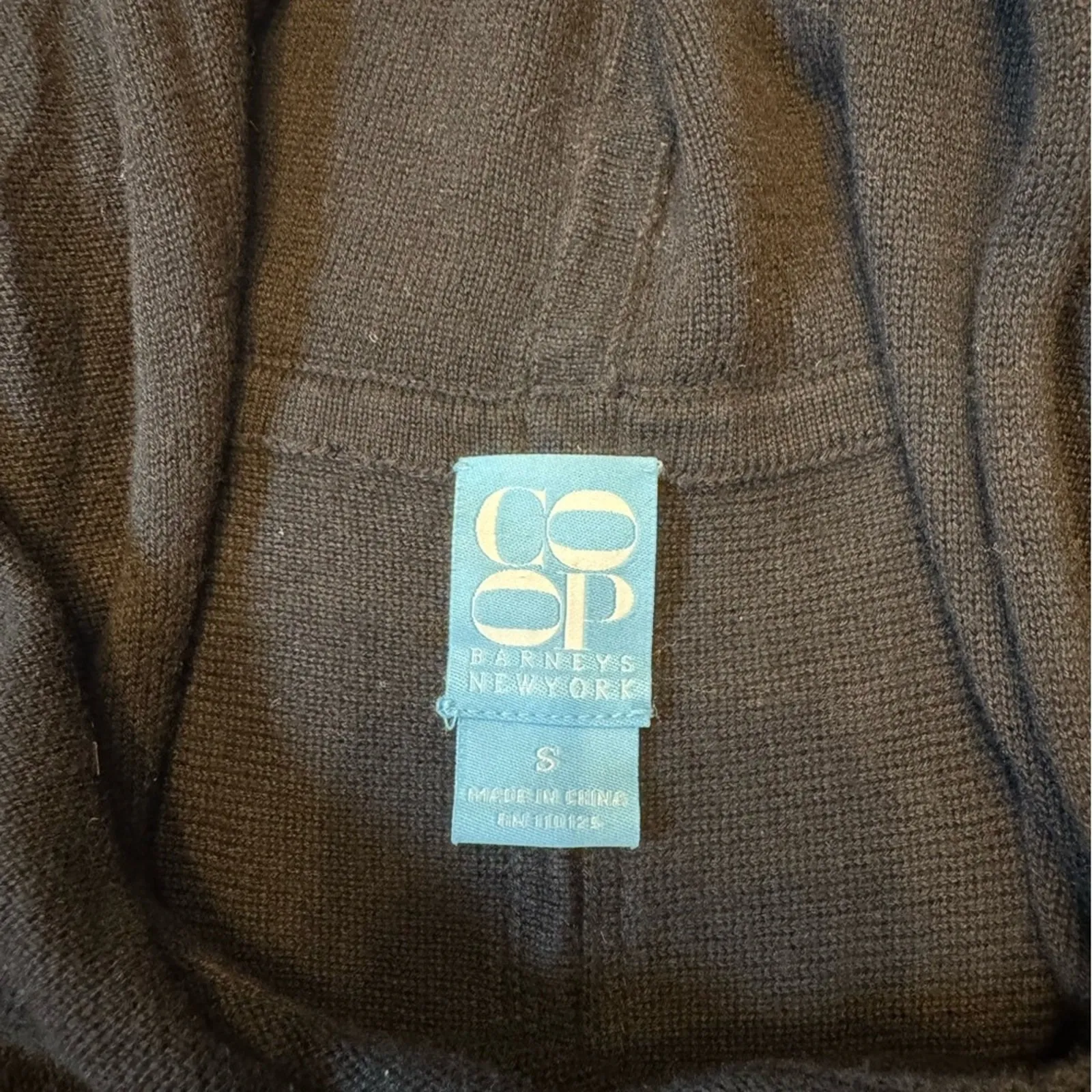 B Barneys New York CO-OP Black‎ Hooded Sweater Top – Size Small - Image 5