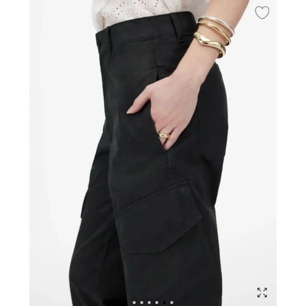 MADEWELL$128 Seamed Barrel-Leg Utility Pant Jet Black Garment-Dyed Twill Size 16 - Image 5