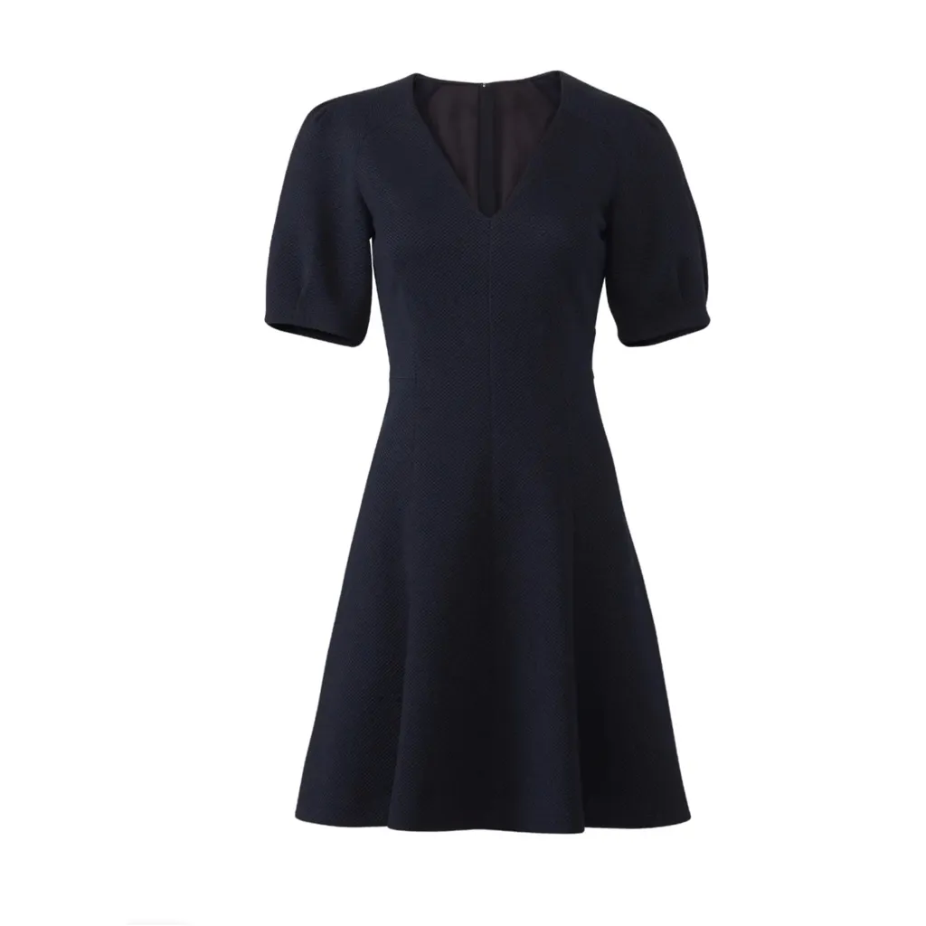 REBECCA TAYLOR Navy Stretch Textured Dress Size 2 - Image 5