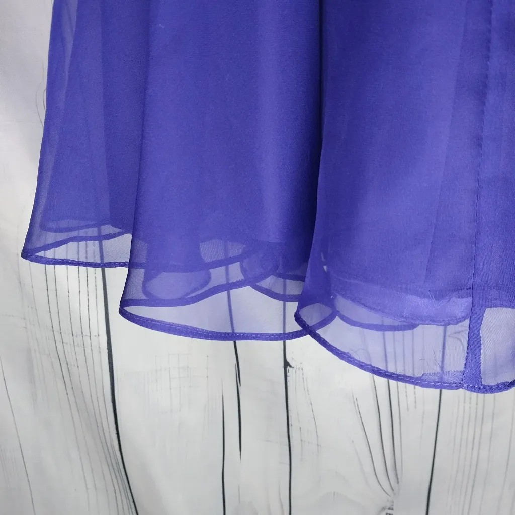 Sherri Hill Royal Purple Strapless  Dress with Cut Out Front With Embellishments - Image 11