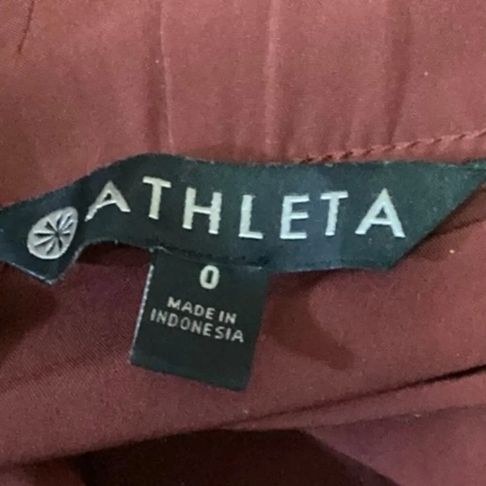 Athleta Skyline Red Belt Tie Waist Mid Rise Ankle Crop Paperbag Trousers Pants 0 - Image 4