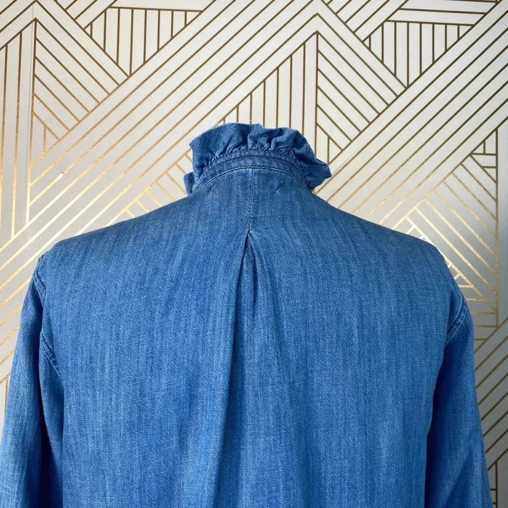 BLANKNYC Good Behavior Chambray Bell‎ Sleeve Dress Blue Size XS - Image 10